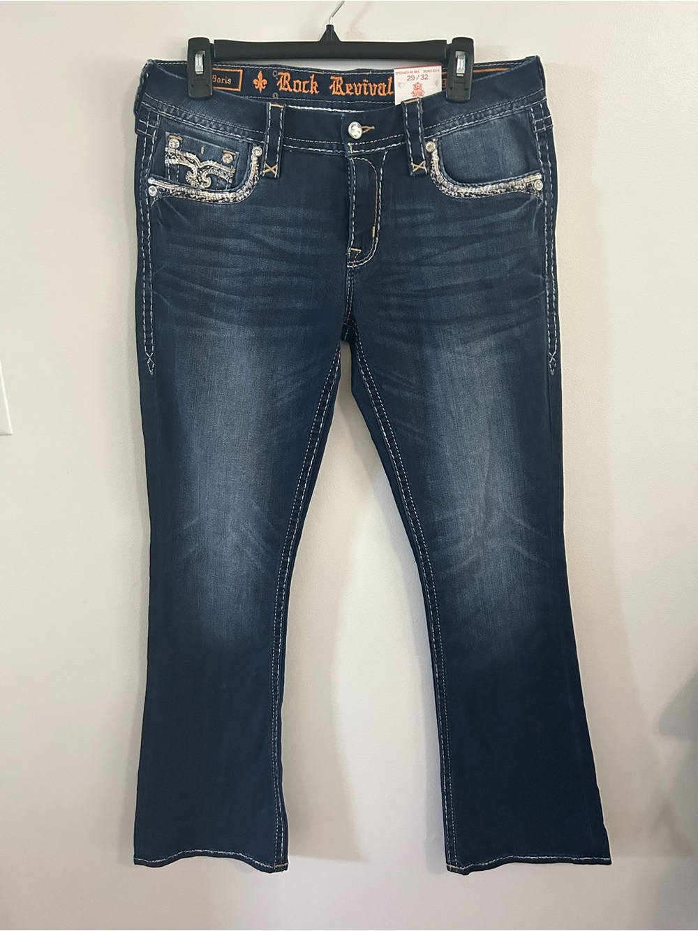 Rock Revival Boris Women's Boot Cut Mid Rise Blue Jeans Sz 29 Length 32 NWT